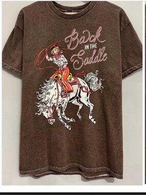 Back in the Saddle Brown Graphic Tee - sweet Claire
